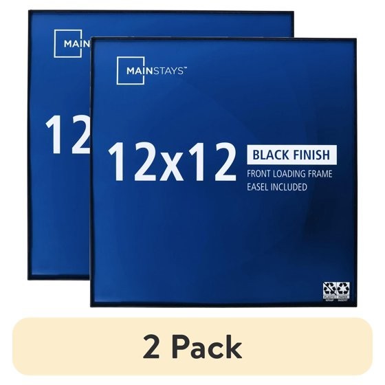 (2 pack) New MS 12×12 Front Loading Tabletop/Wall Picture Frame, Black
