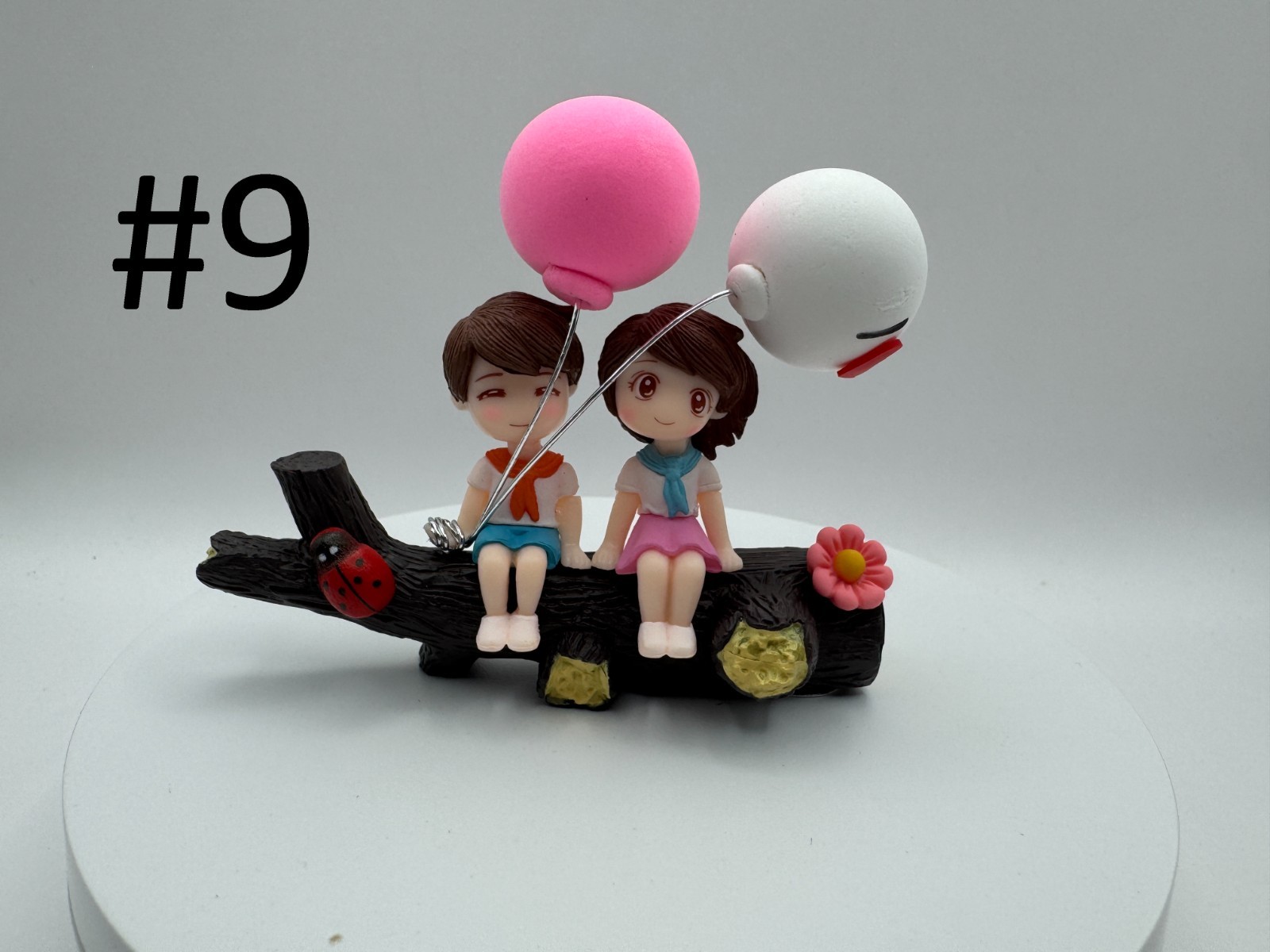 Cute Couple Mini Figure Statue Car Dashboard Decor Cartoon Interior Ornaments