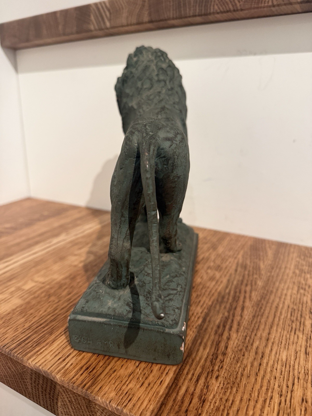 Art Institute Of Chicago Museum Lions Sculptures Pair Medium Green Resin Statues