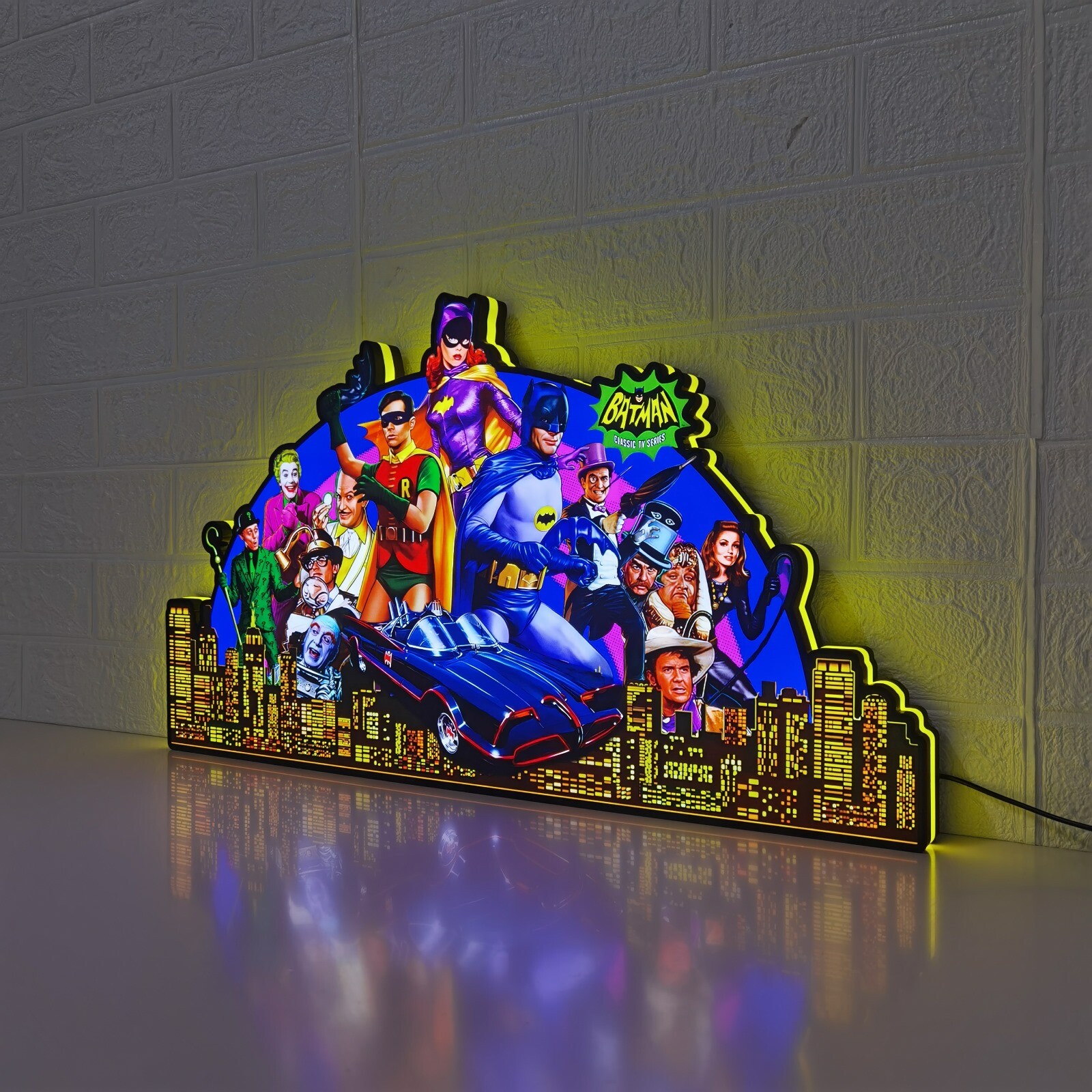 Batman 66 Pinball Topper 3D LED Printed Led Lightbox for Game Wall Decor