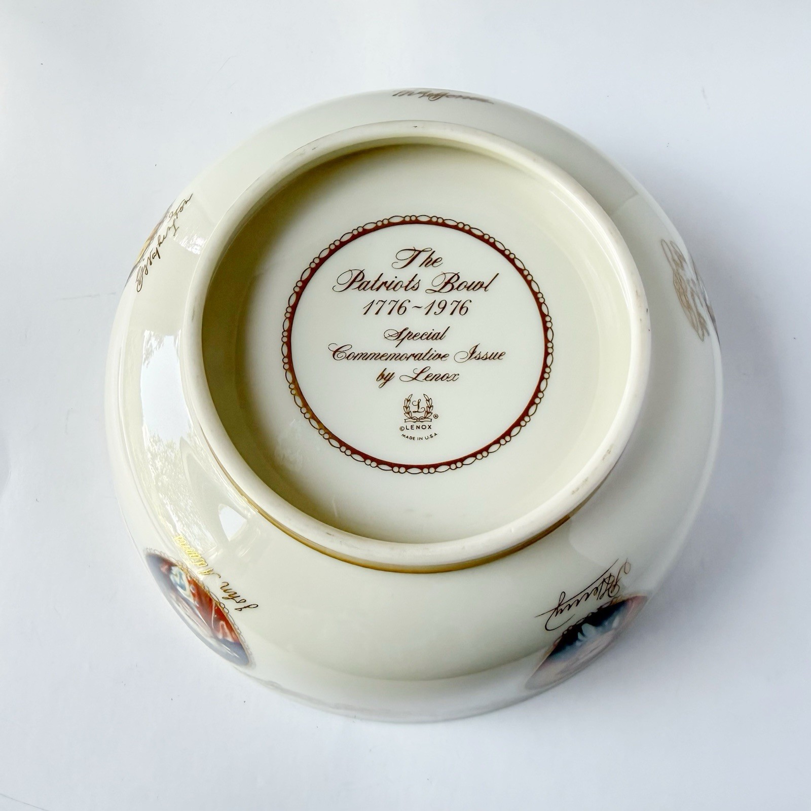 Vintage Lenox United States Patriots Portraits Gilt Rim Decorative Bowl