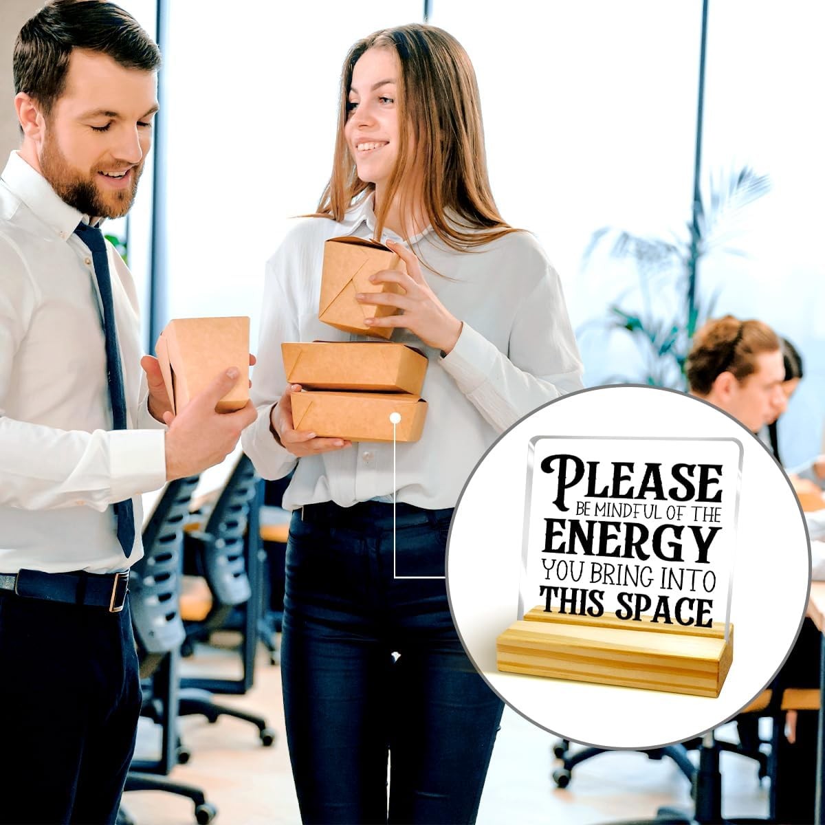 Please Be Mindful of The Energy You Bring Sign Acrylic Plaque,Zen Zone plwase