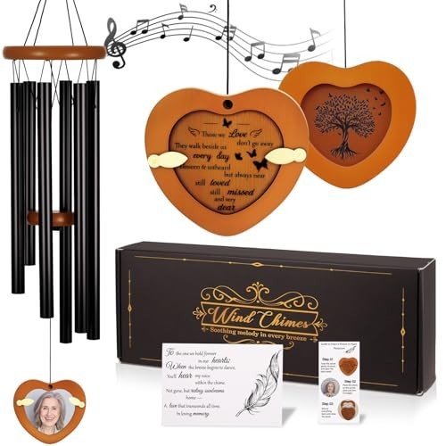 32 Inch Personalized Memorial Wind Chimes Sympathy Gifts for Loss of Loved One