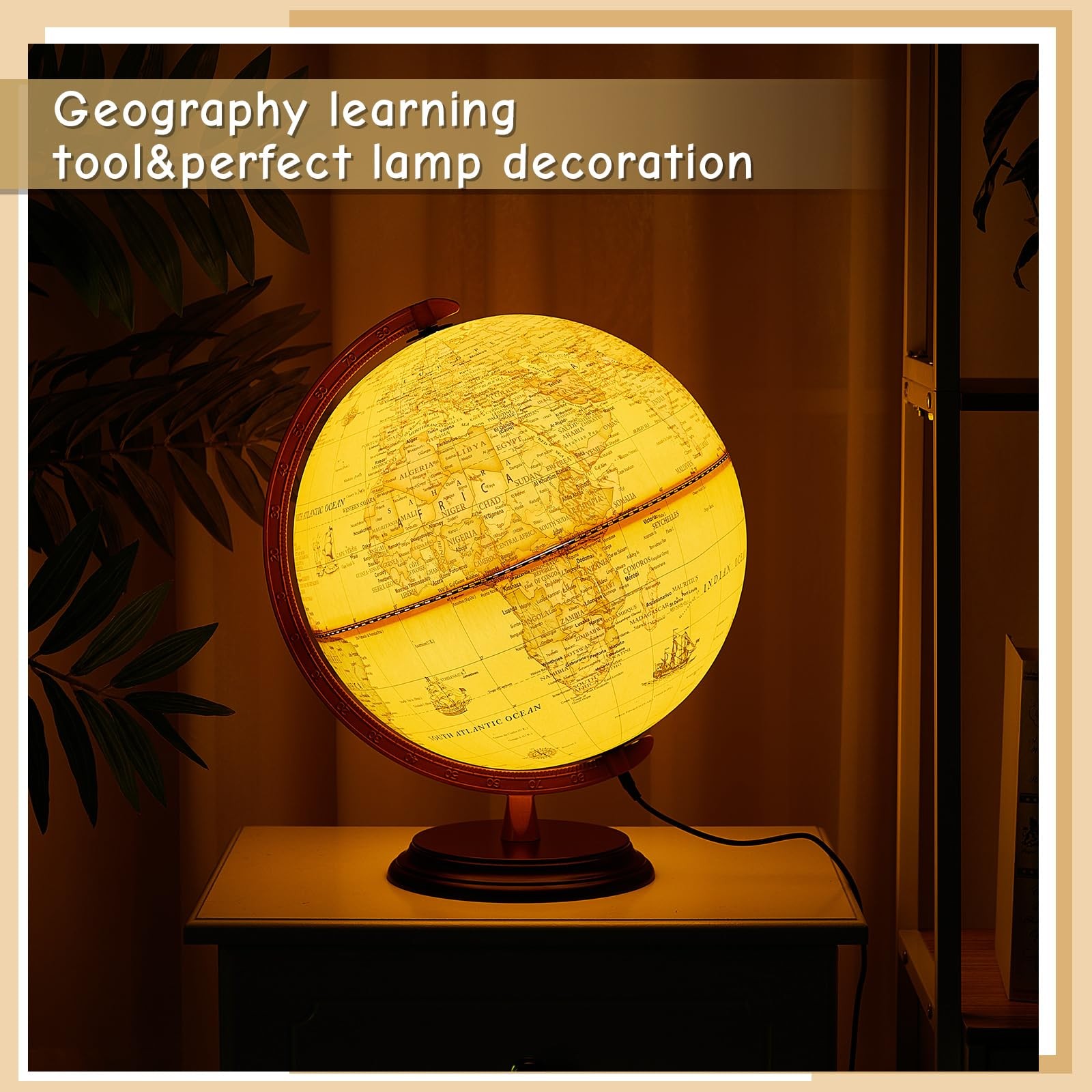 13” Illuminated World Globe for Adults 720°/360° Rotation Rewritable
