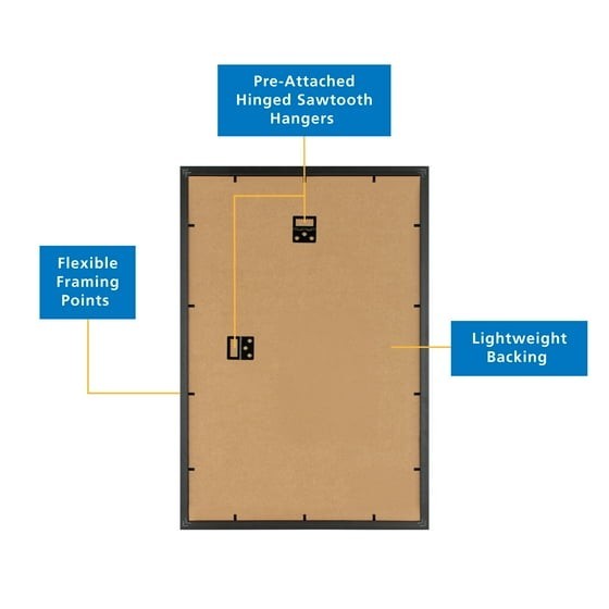 12″ x 18″ Rounded Photo Poster and Picture Frame Home Office Wall Decor, Black