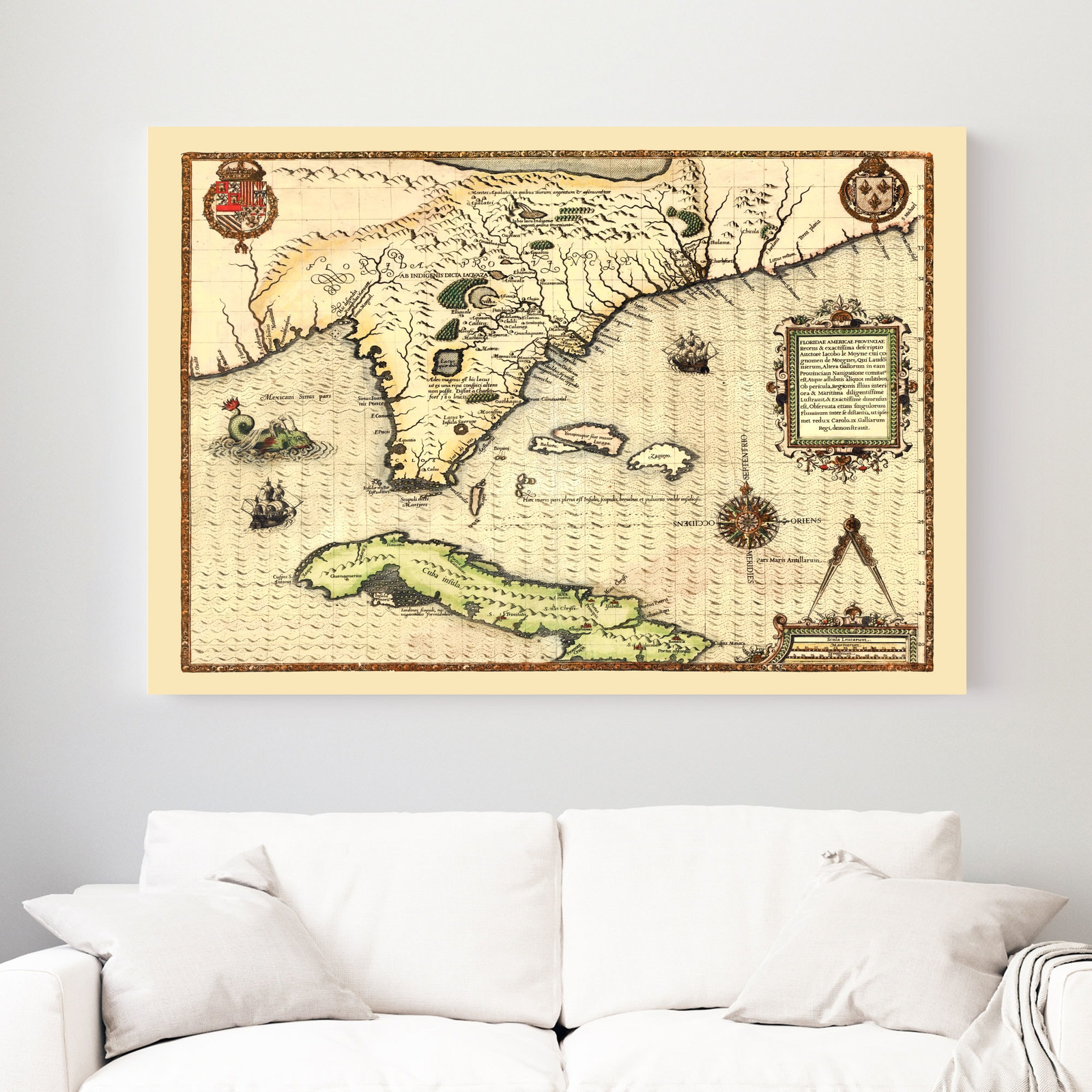 Old Map of Florida 1591 – Vintage Florida Art