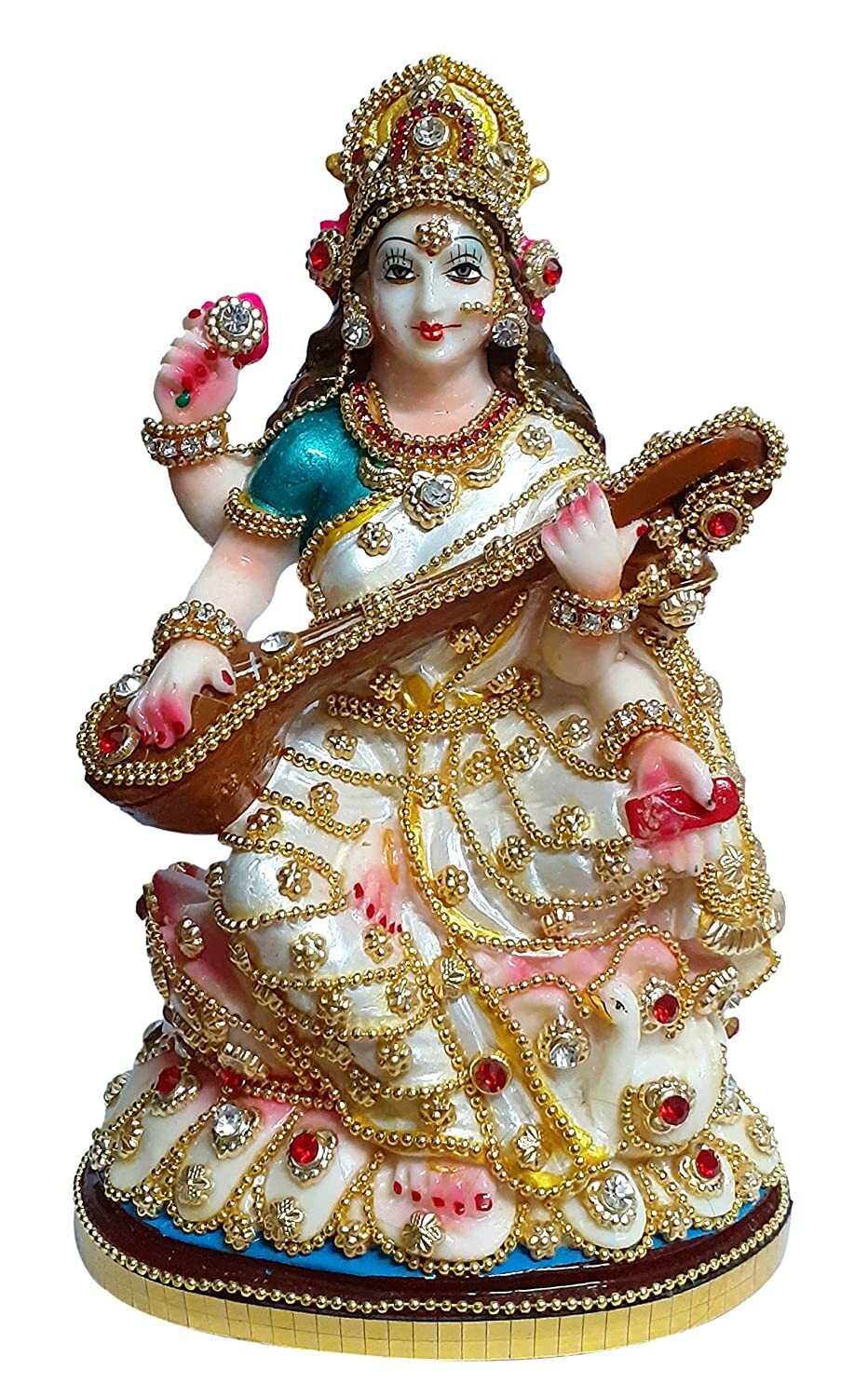Ma Mata Goddess Saraswati Idol Sculpture Statue, H x W x D: 17 cm X 9 cm X 6 cm