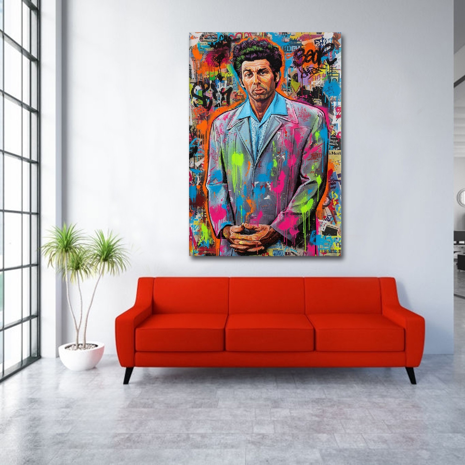 The Kramer Portrait – Graffiti Cosmo Original Canvas Art Seinfeld PRINT ONLY