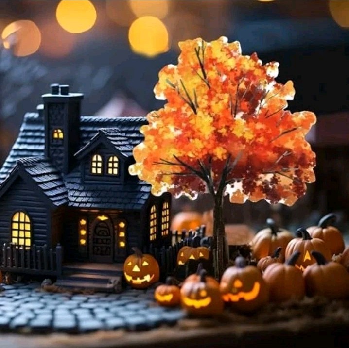 5 Pieces Mini Fall Maple Trees 2D 5 Size Autumn Artificial Miniature Trees Flat