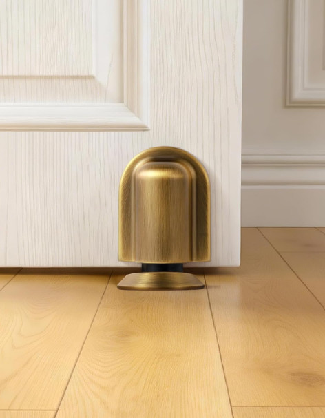 Magnetic Door Stop Floor Mounted Door Holder Stopper Black Metal Adhesive or Scr