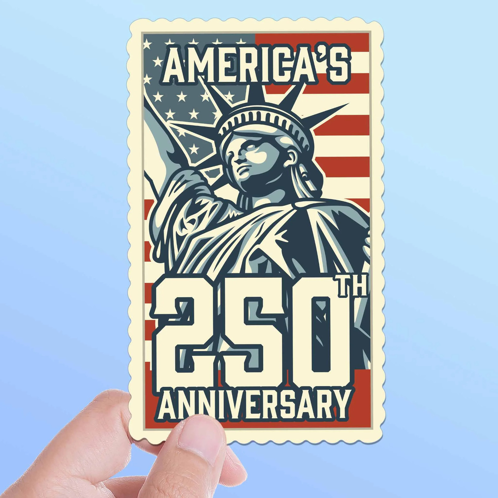 America’s 250th Anniversary Stamp Sticker – Cool Patriotic USA Decal