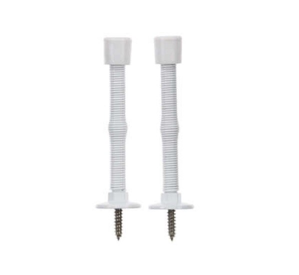 Ultra Hardware 3 In. White Plastic Tip Spring Door Stop 61706 Pack of 50 Ultra