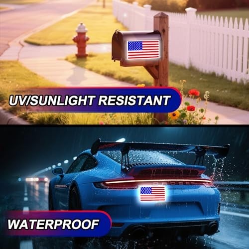 Patriotic American Flag Stickers – Reflective Decals for Cars, Motorcycles, Mail