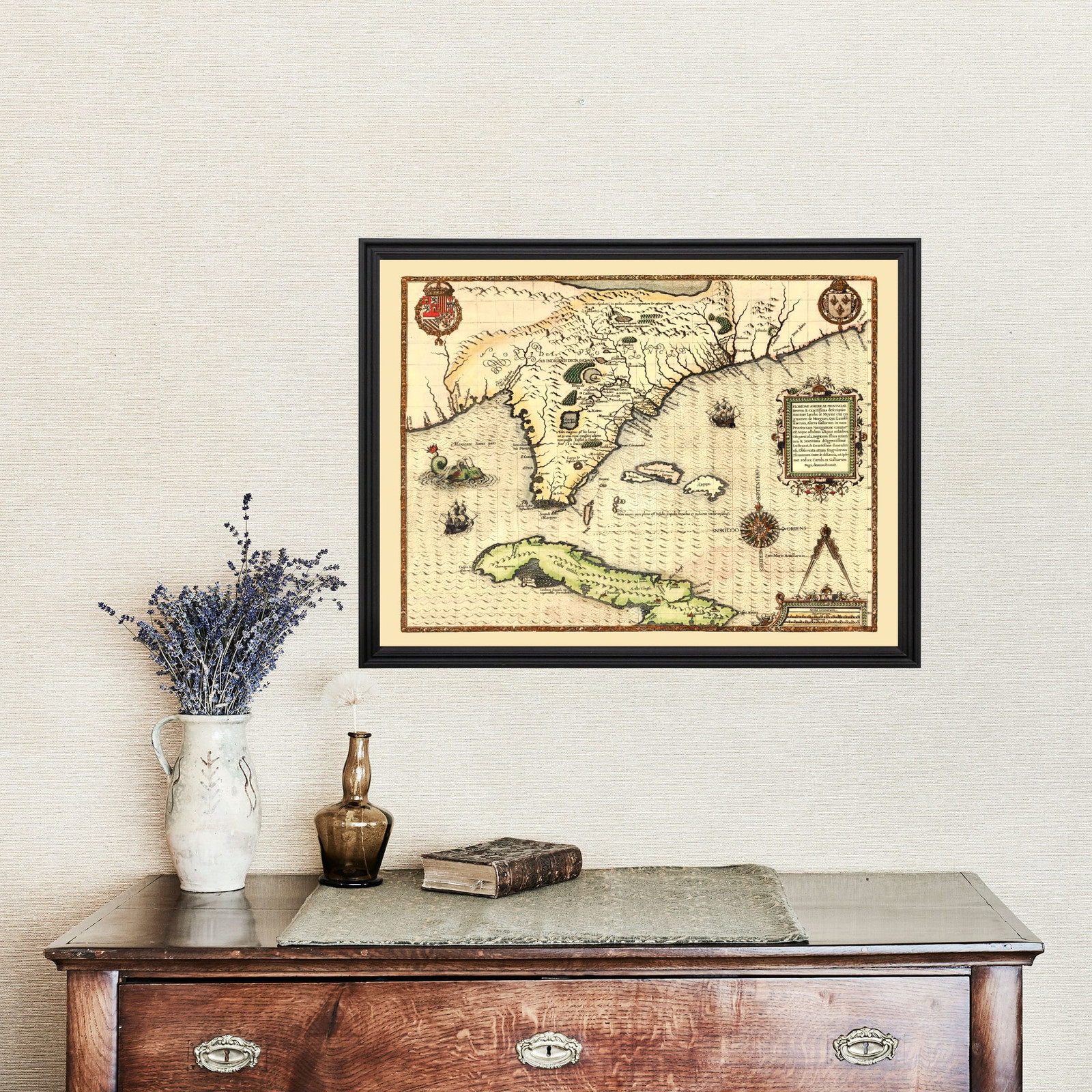 Old Map of Florida 1591 – Vintage Florida Art