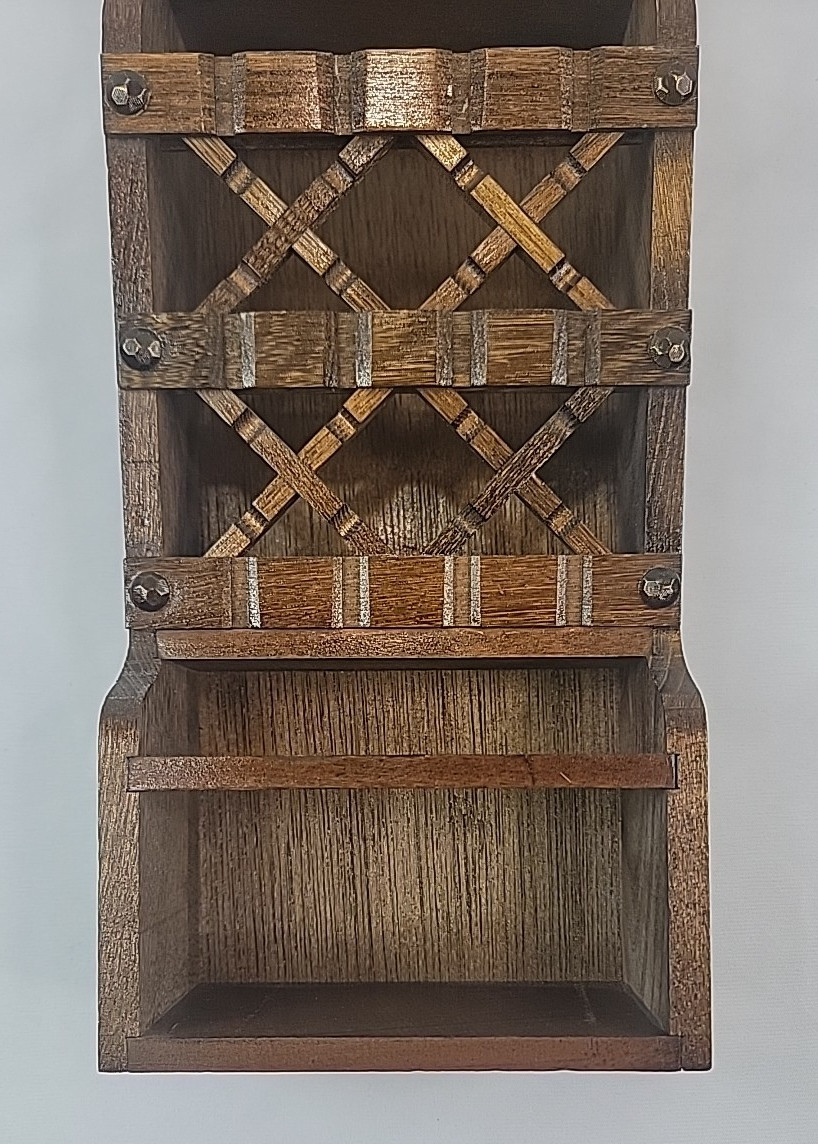 VTG Pat Yoshikawa Hand Carved Wood Wall Mount Mail Organizer 20″
