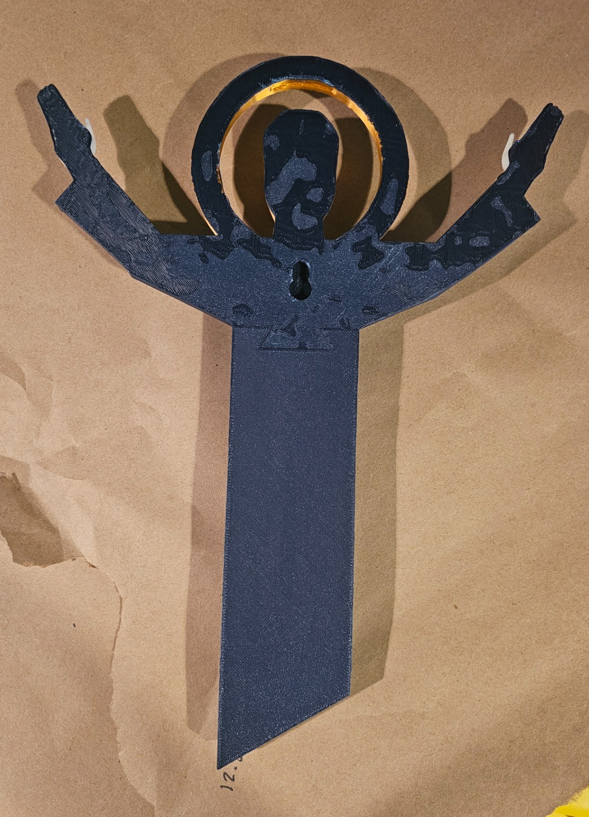 Notre Dame Fan Gift – Touchdown Jesus 3D Print – Blue Gold White Fighting Irish