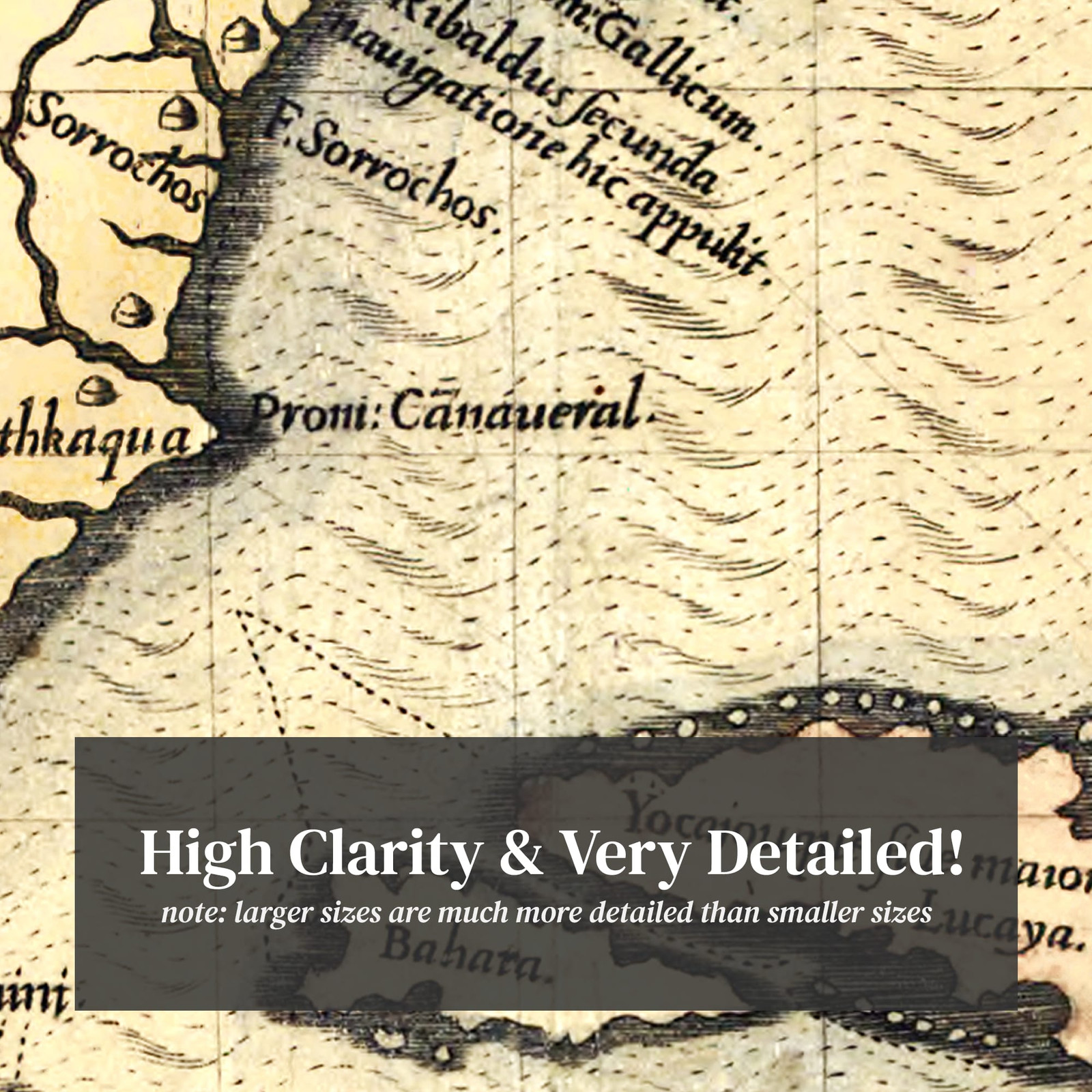 Old Map of Florida 1591 – Vintage Florida Art