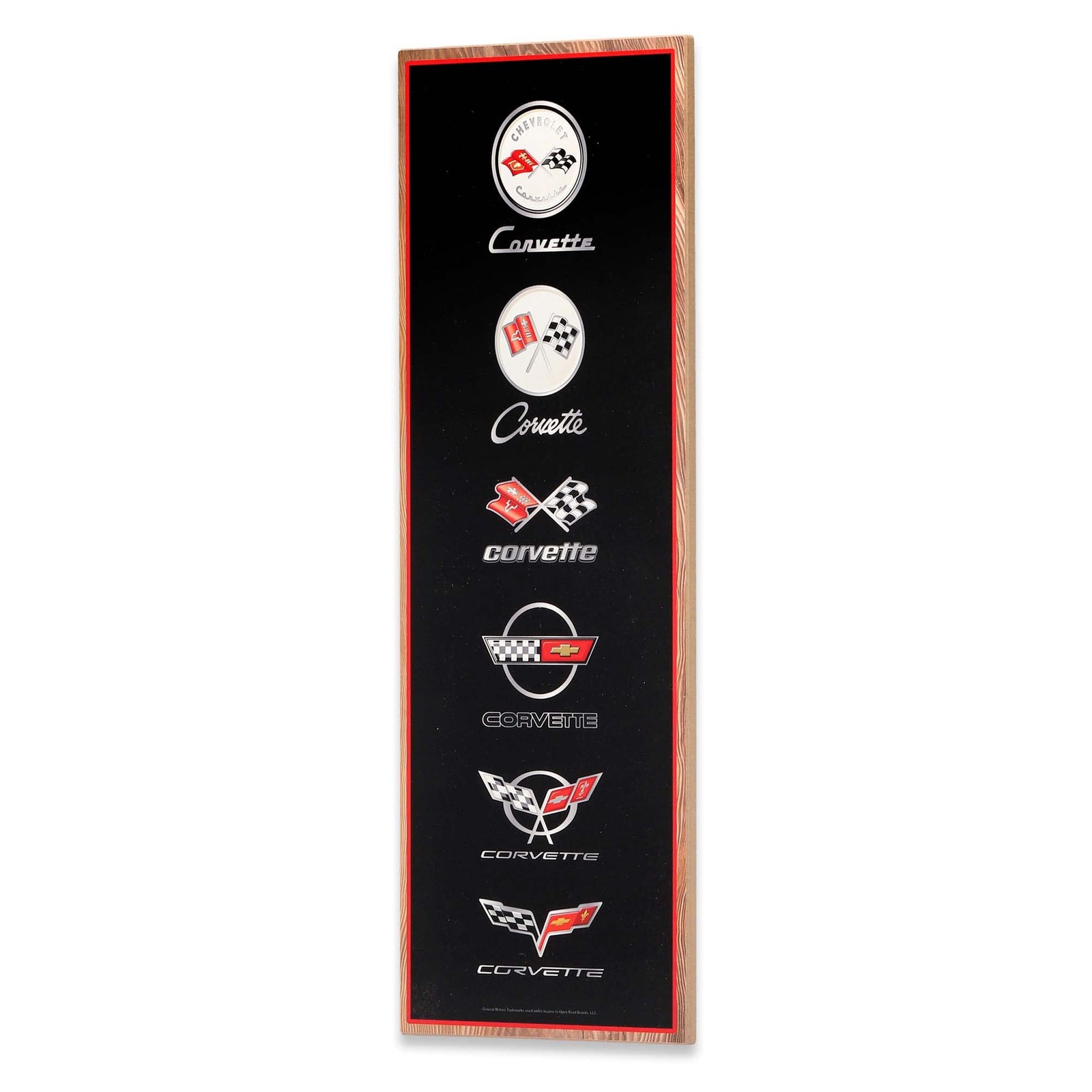 Chevrolet Corvette Logo Evolution Vertical Wood Wall Decor – Large Corvette W…