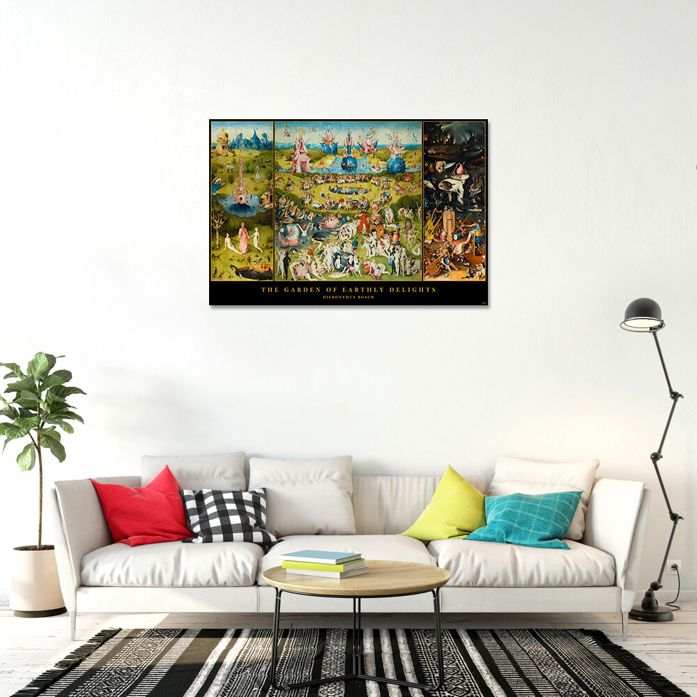 Hieronymus Bosch’s Garden Of Earthly Delights – Art Poster (Size: 36″ x 24″)