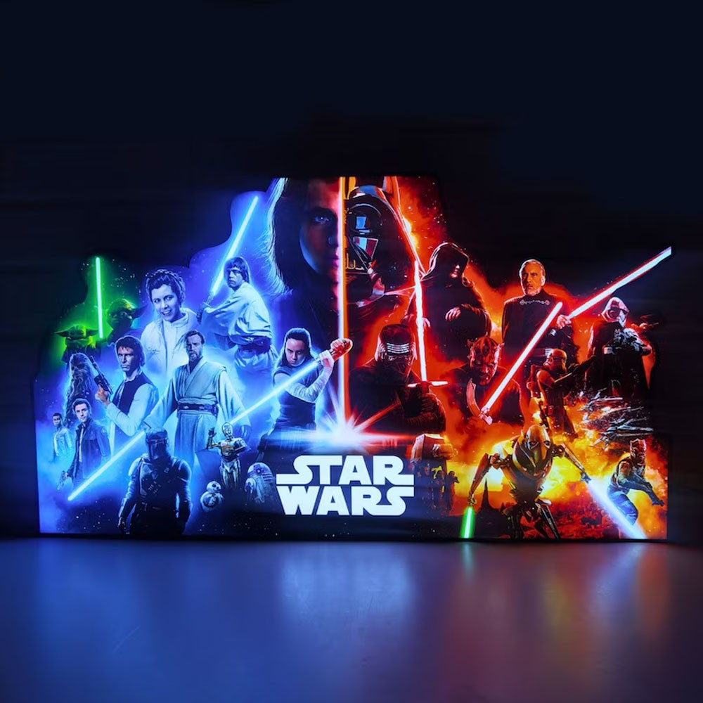 Star Wars 3D Printed LED Lightbox Luminous Sign Star War Pinball Topper