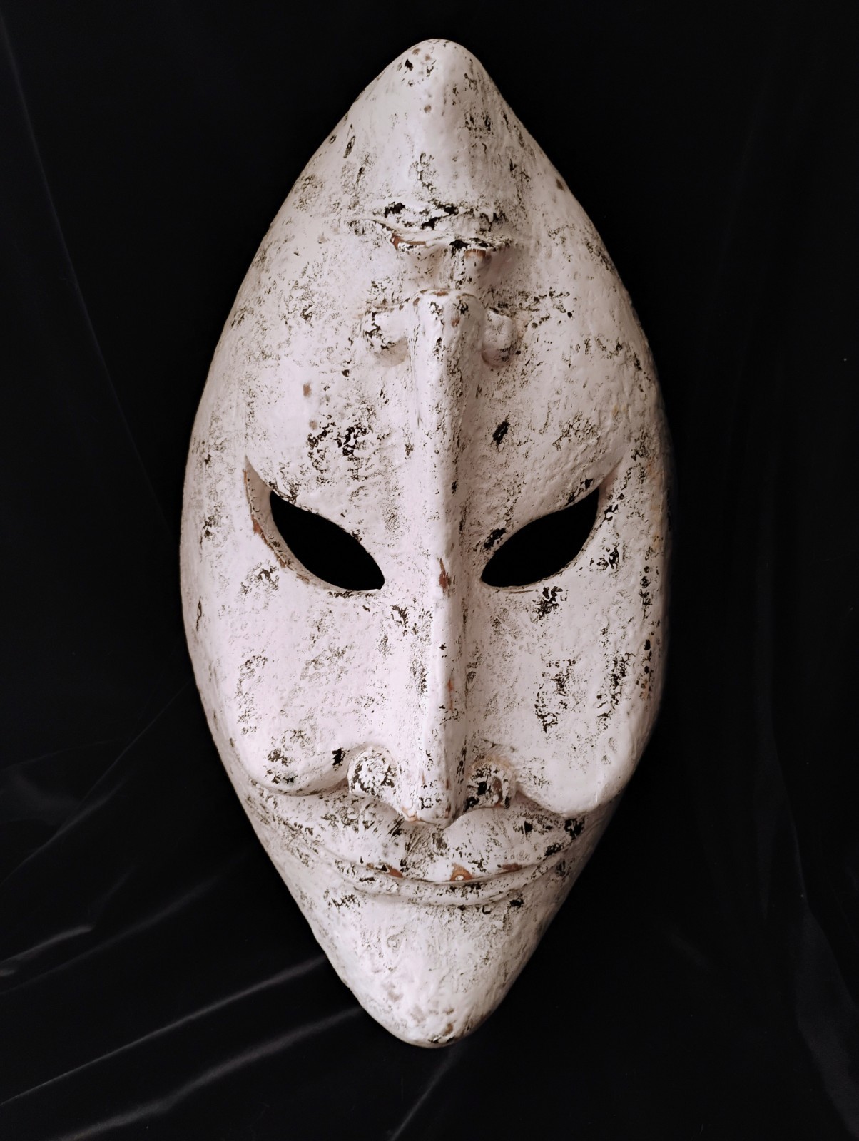 Modern Art, Two Faced Smiling Frowning Wood Mask, Wall Decor,18″ Tall
