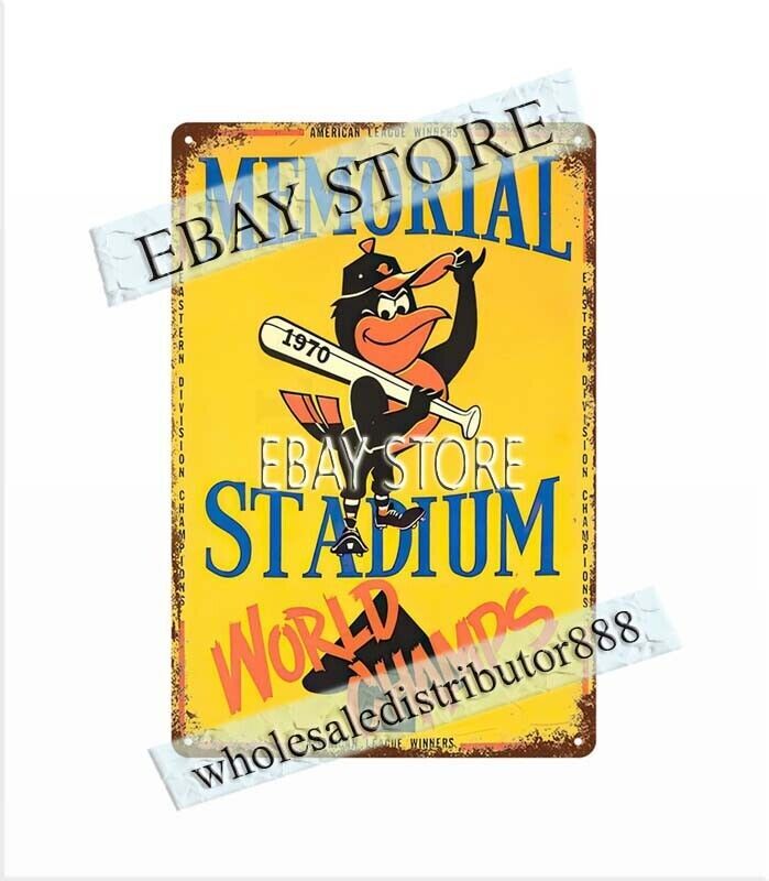1970 Baltimore baseball memorial stadium AL Champions metal tin sign art prints