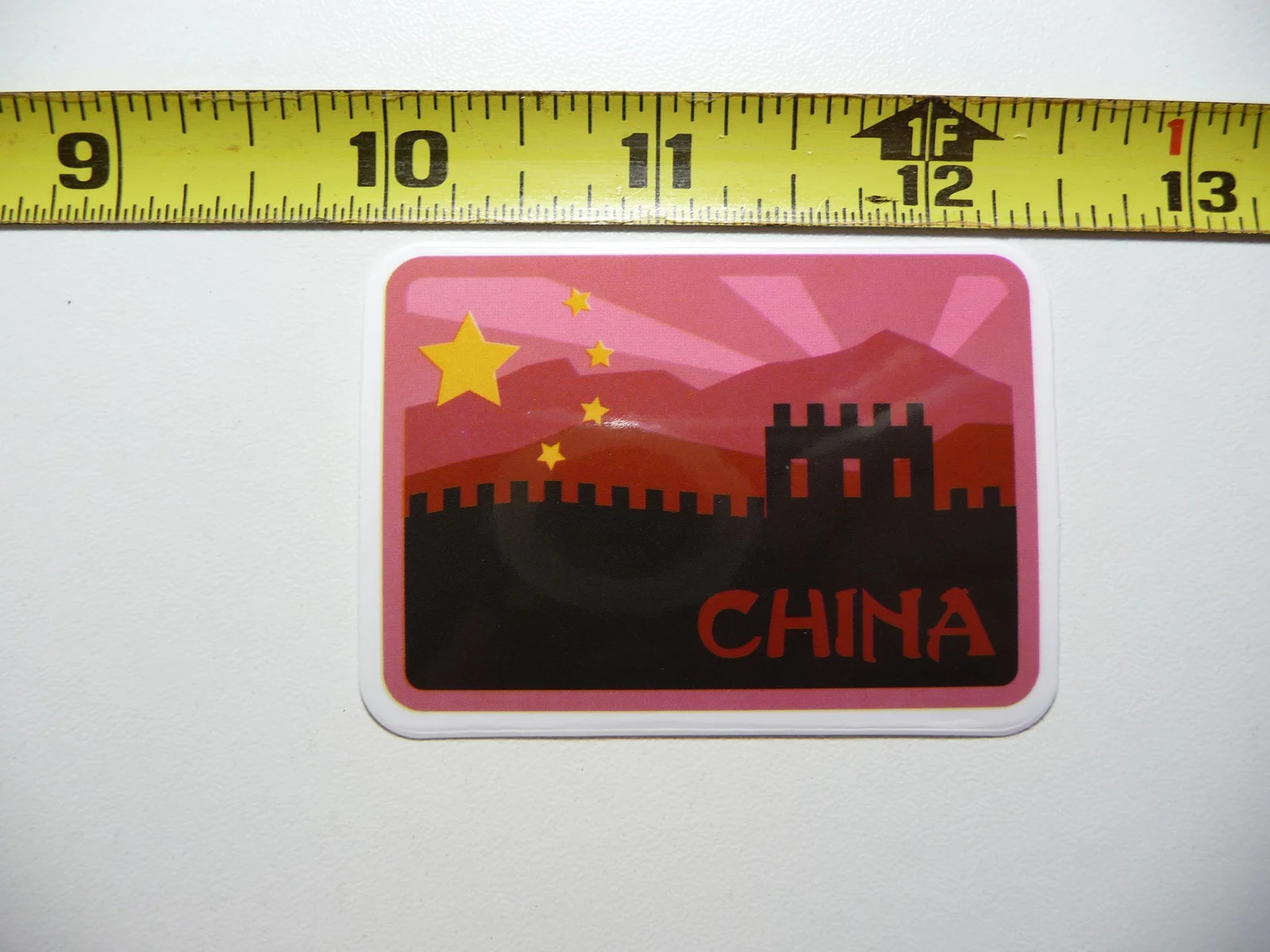 GREAT WALL CHINA STAR FLAG SMALL STICKER DECAL TRAVEL VACATION ON HOLIDAY