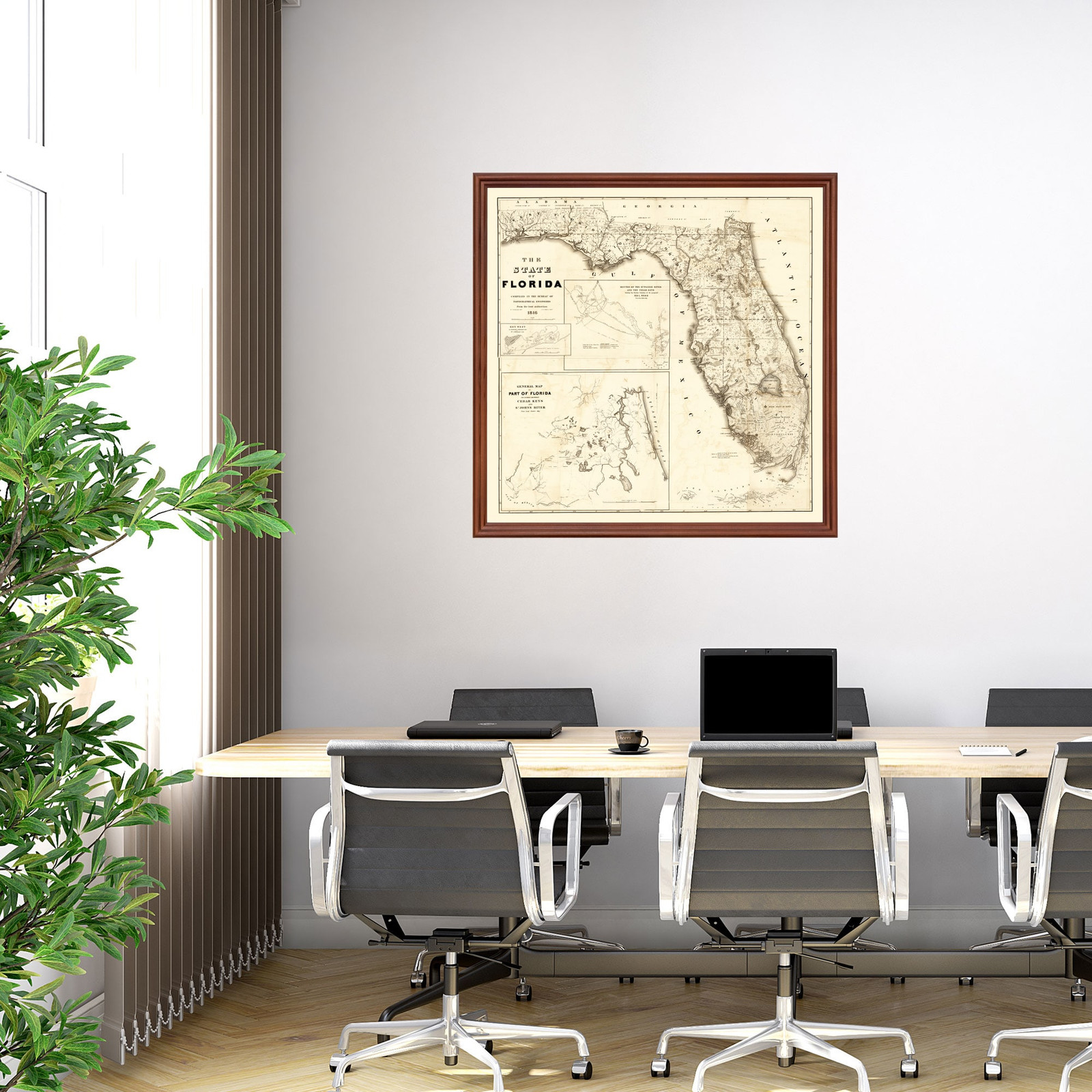 Old Map of Florida 1846 – Vintage Florida Art