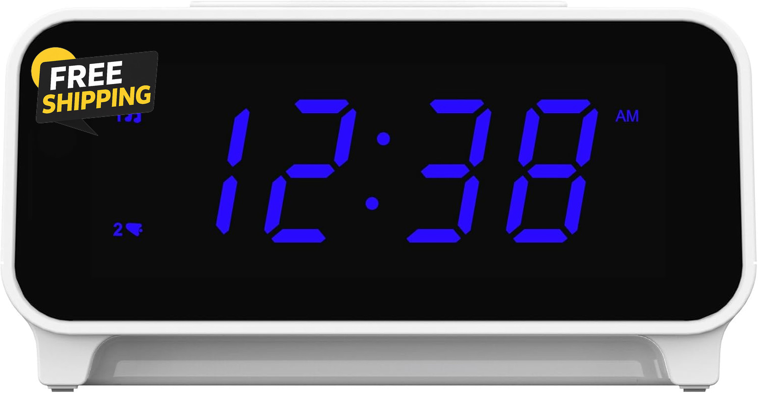 CKS1500 Smartset Dual Alarm Clock Radio with AM/FM,0.9” Blue LED Display,4-Level