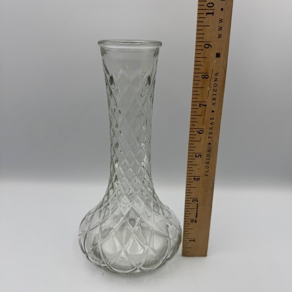 Vintage Hoosier Glass Bud Vase Clear Small Decorative Tabletop Accent
