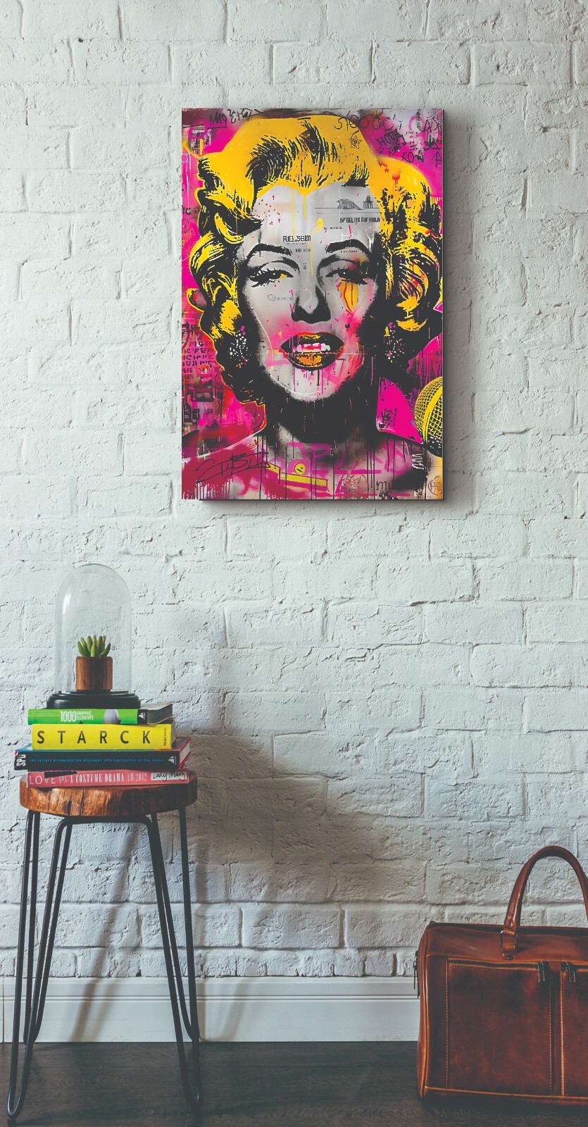 MARILYN MONROE BANKSY GRAFFITI POP ART CANVAS PRINT 16″X20″ READY TO HANG T86