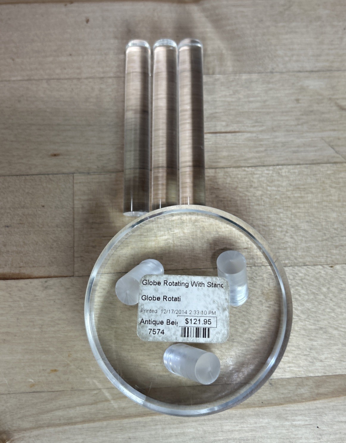 MOVA Rotating Globe W/ 3- Prong Stand New In Box 6 Inch Antique Beige
