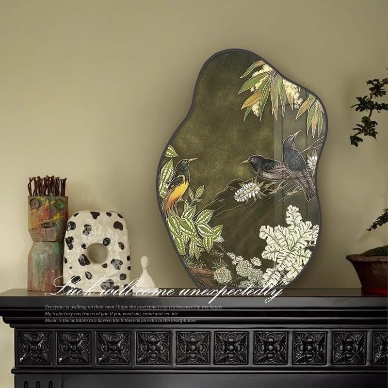 Vintage Retro Floral Tabletop Art Decor Botanical Nature-Inspired Display Plaque