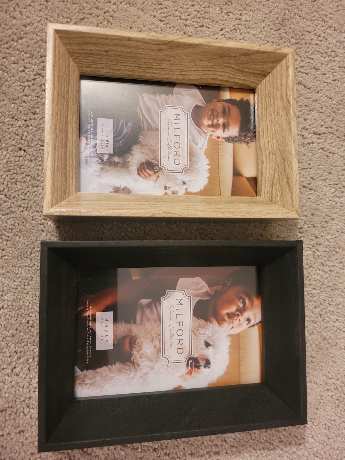Milford Lot Of 2 Inch Deep Picture Frames Black & Beige NEW