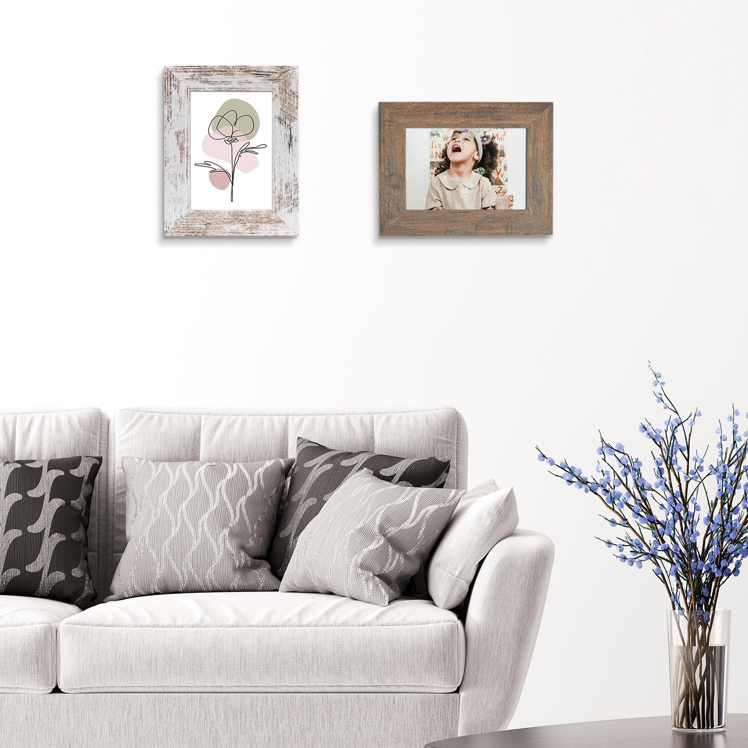 2 Pack 5×7 Mixed Colors Wood Picture Frame Wall Tabletop Desktop Display Gallery