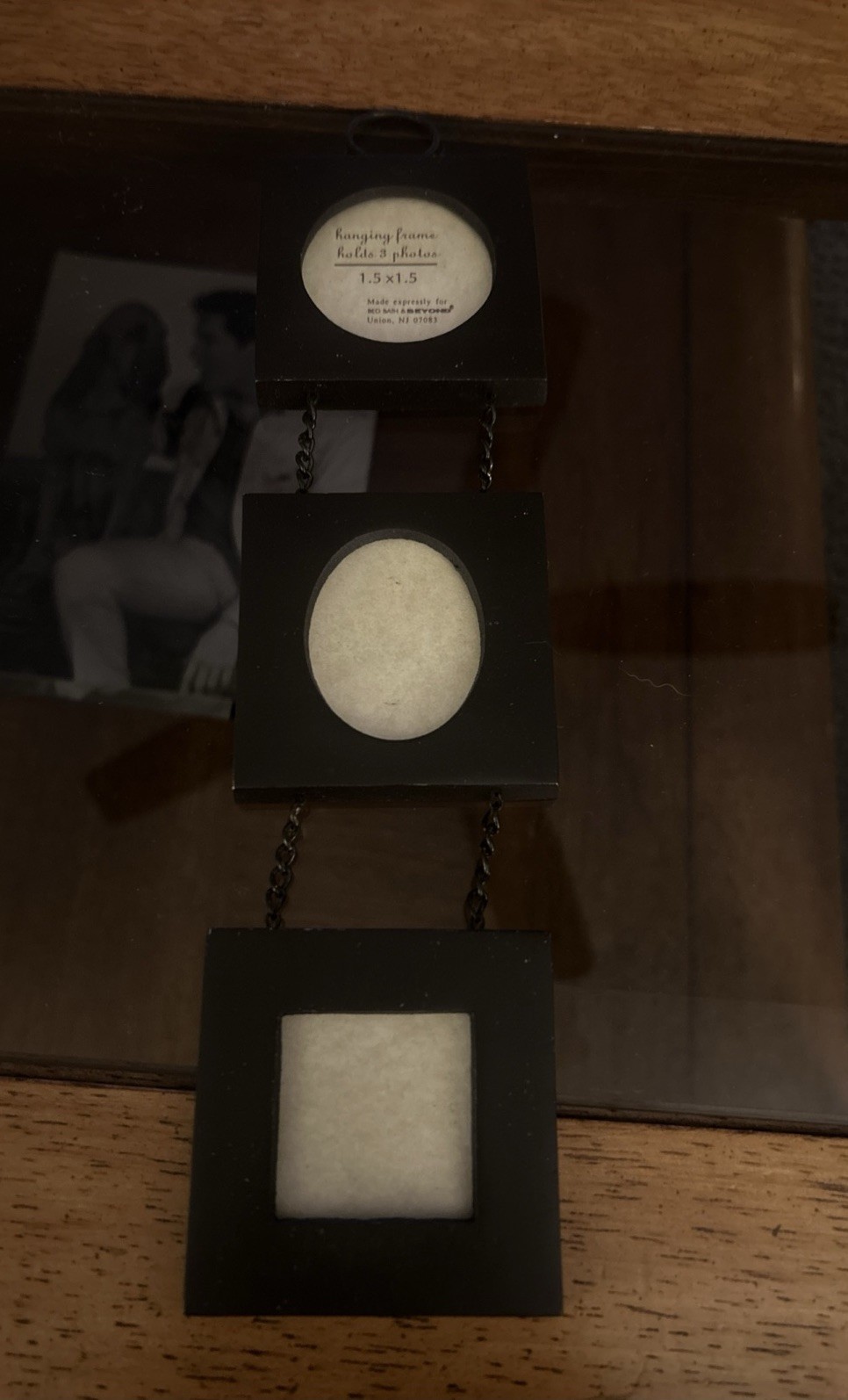 3 Piece Hanging Frame Holds 3 Photos 1.5 X 1.5