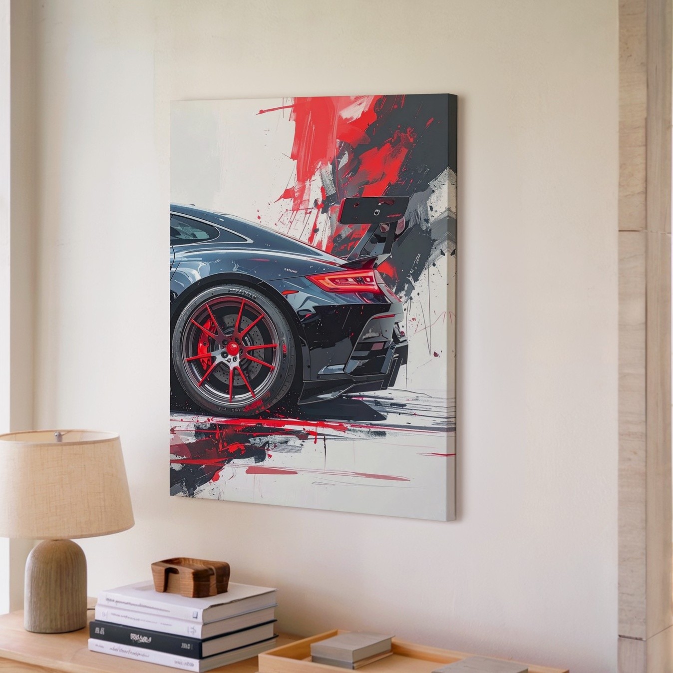 Wall Art Porsche 911 Gt3 Rs Close Up Canvas Painterly Sports Car Art