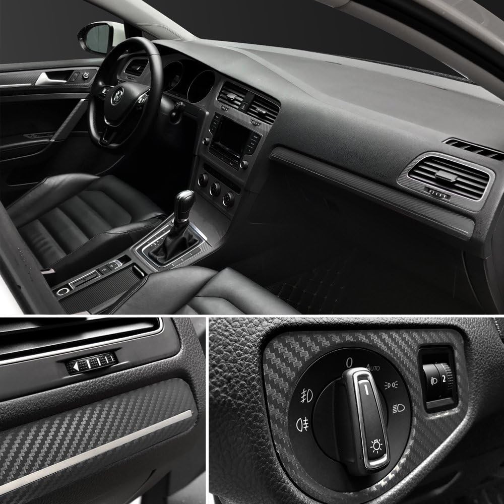 3D Black Carbon Fiber Vinyl Wrap Roll with Air Release – Outdoor Rated for Au…