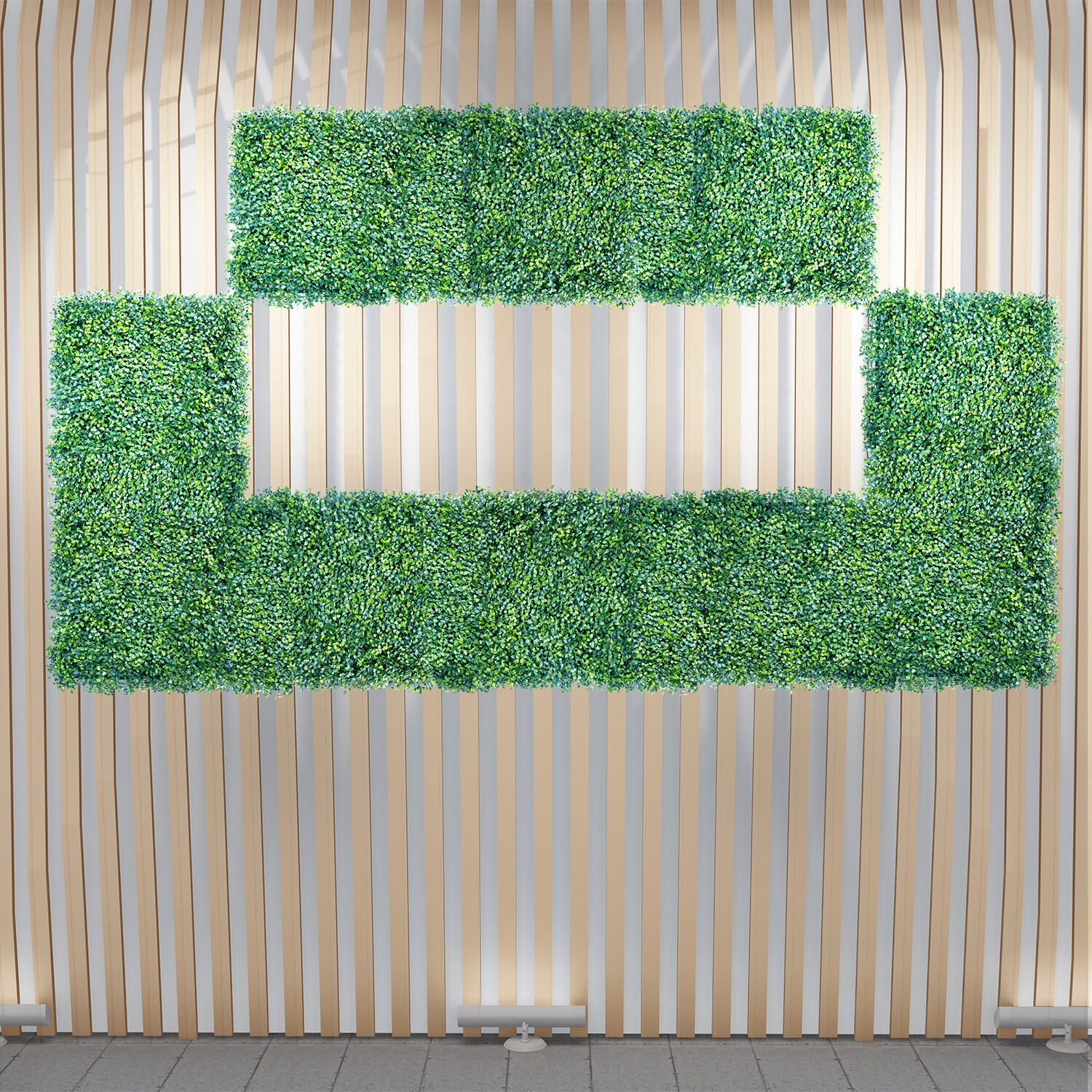 20″x20″ Artificial Boxwood Hedge Panel Double Color Lvy Leaf Fence Indoor Decor