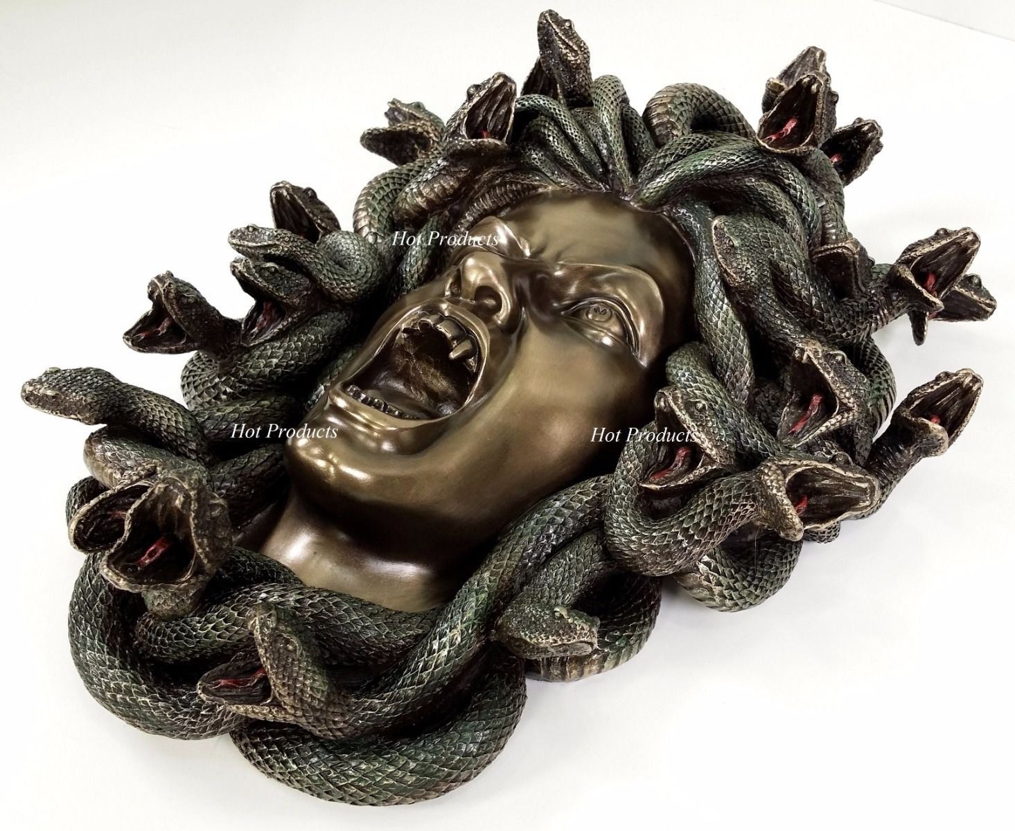 15″ Medusa Head of Snakes Gothic Wall Decor Plaque Statue Bronze Finish