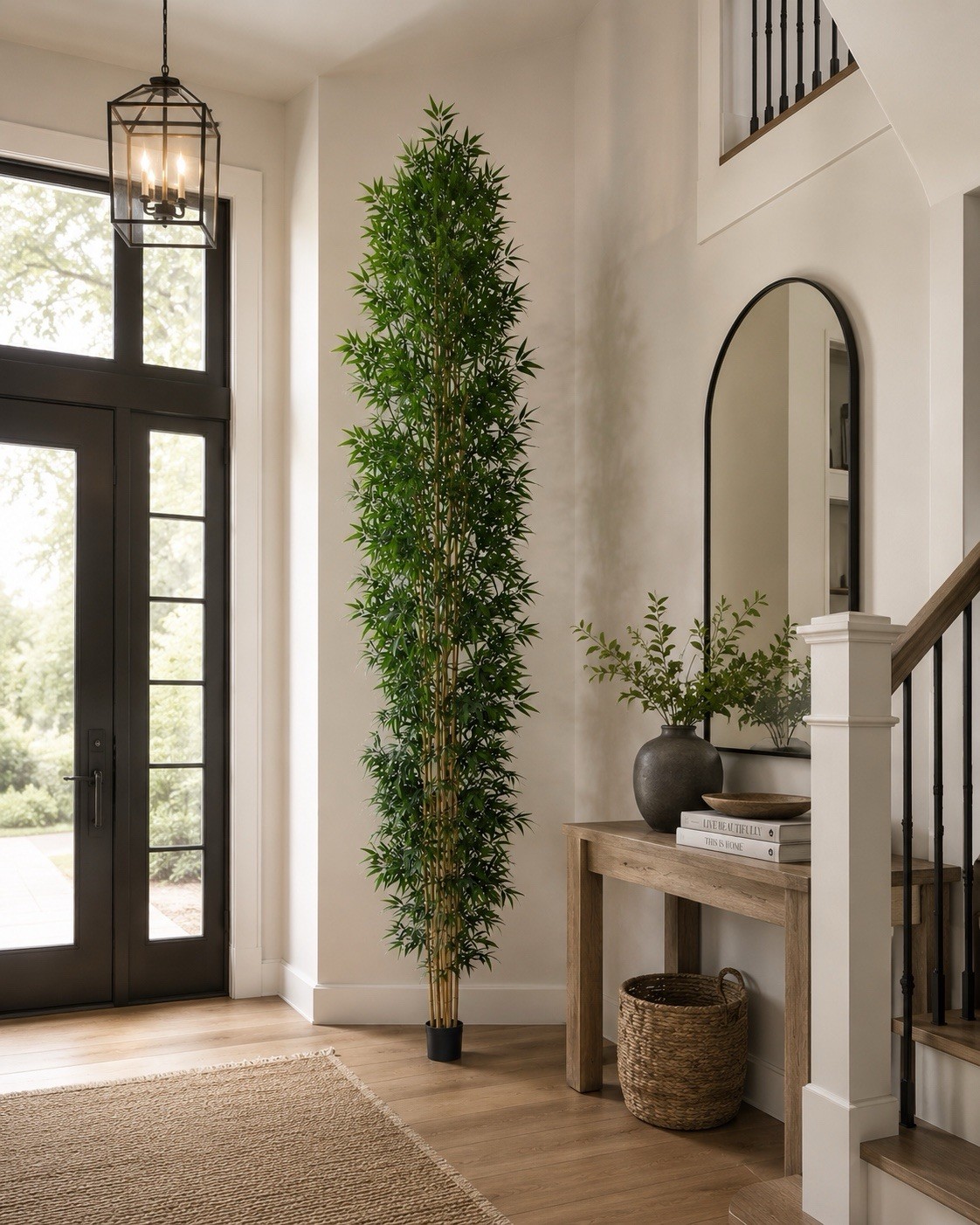 12’ Artificial Bamboo Tree with Natural Bamboo Trunks. Retail $629