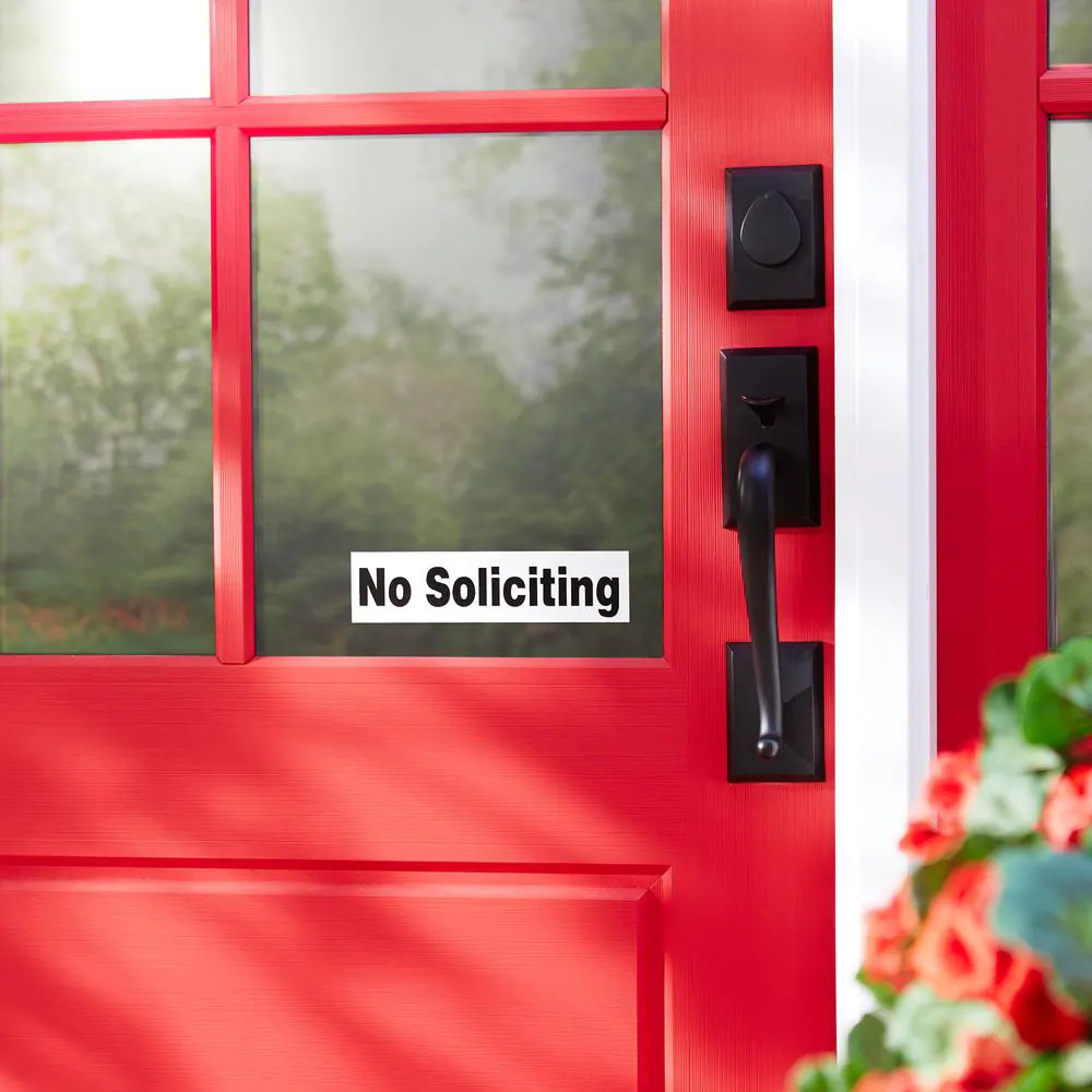 2 In. X 8 In. Plastic No Soliciting Sign