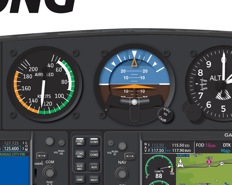 Diamond DA40NG with Garmin 1000 avionics Cockpit Poster 24in x 36in
