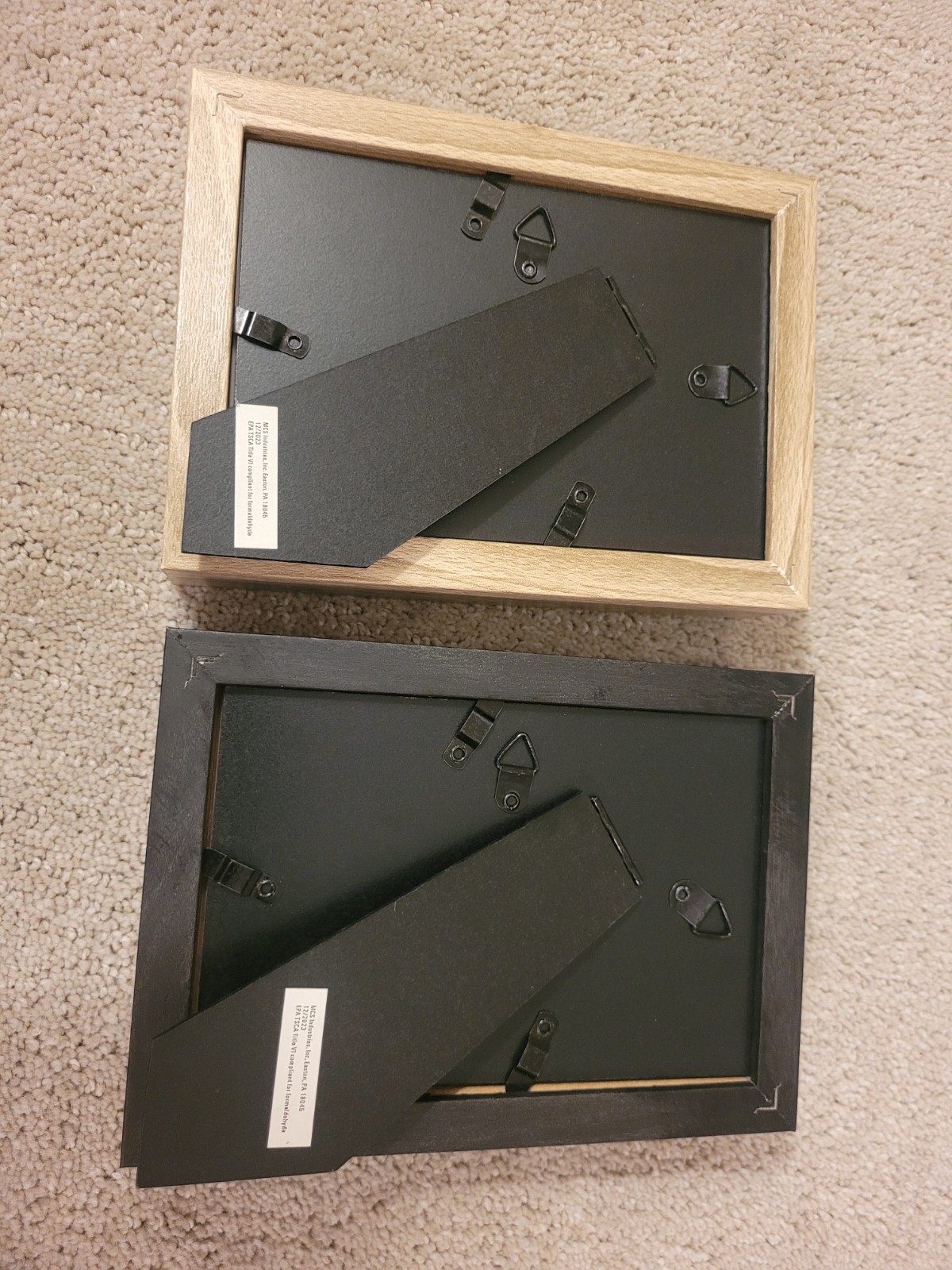 Milford Lot Of 2 Inch Deep Picture Frames Black & Beige NEW