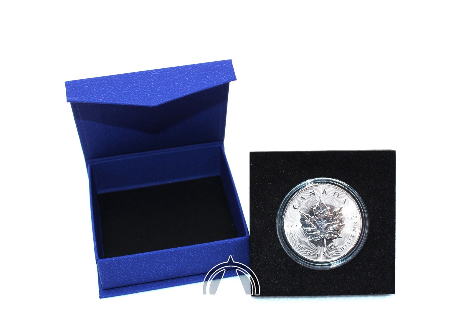 BLUE Box for 1oz Silver Maple Leaf in Direct Fit Air Tight Coin Capsule