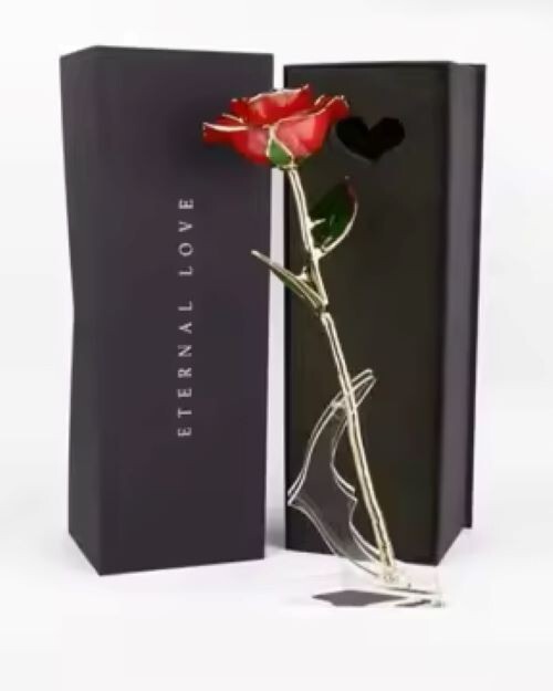 24K Gold-Dipped Real Eternal Rose – 10 Colors for Easter