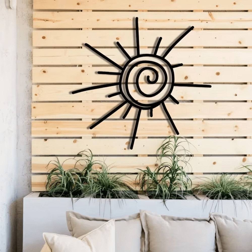 CIFbuy Large Metal Sun Wall Art-Transverse Orientation for Outdoor Beachy Decor