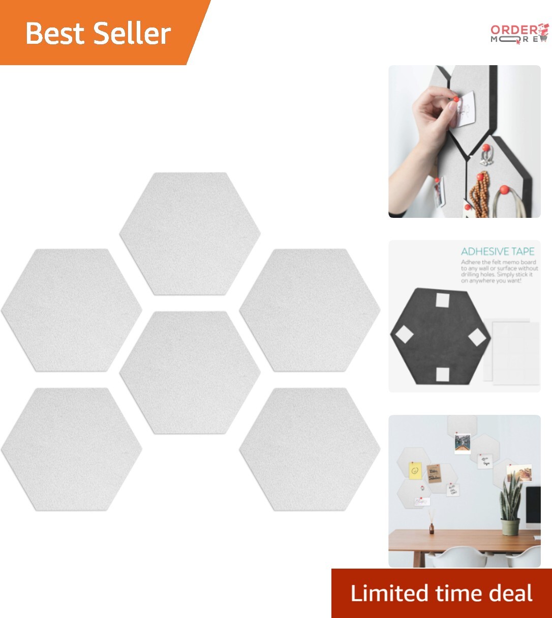 Creative Hexagon Felt Board Tiles for Home & Classroom – Easy Installation