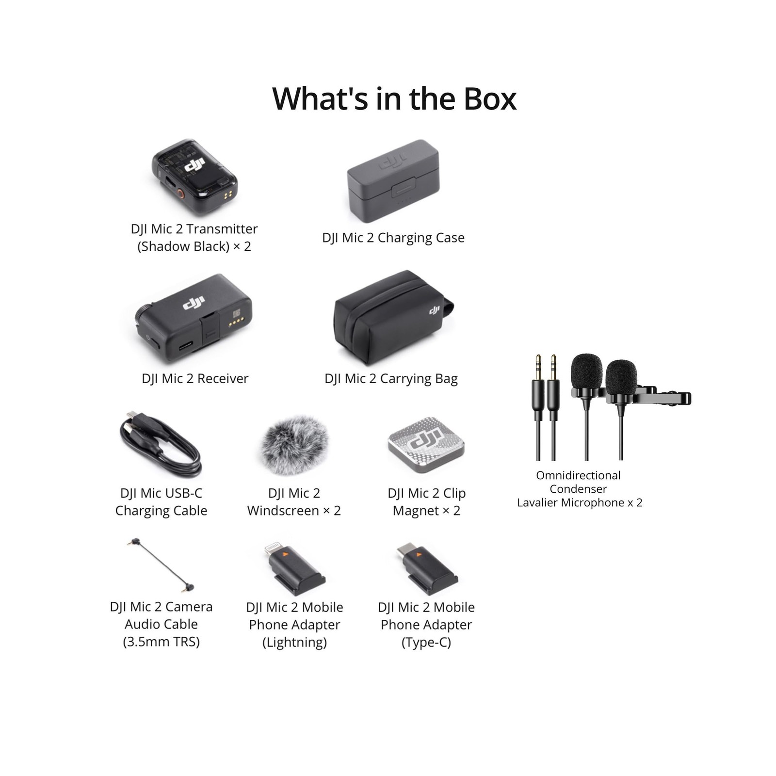 DJI Mic 2 – All-In-One Professional Wireless Microphone System – Includes 2 T…