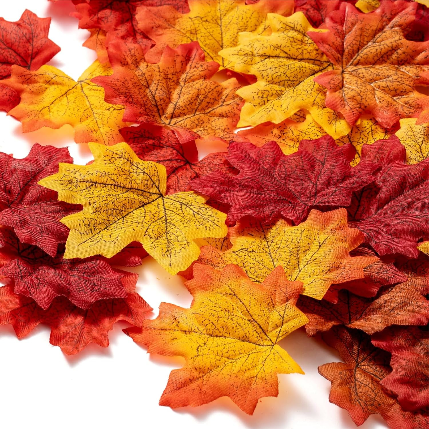 360 Pcs 8Cm/3.1Inch Artificial Maple Leaves 6 Colors Fall Leaves Thanksgiving Da